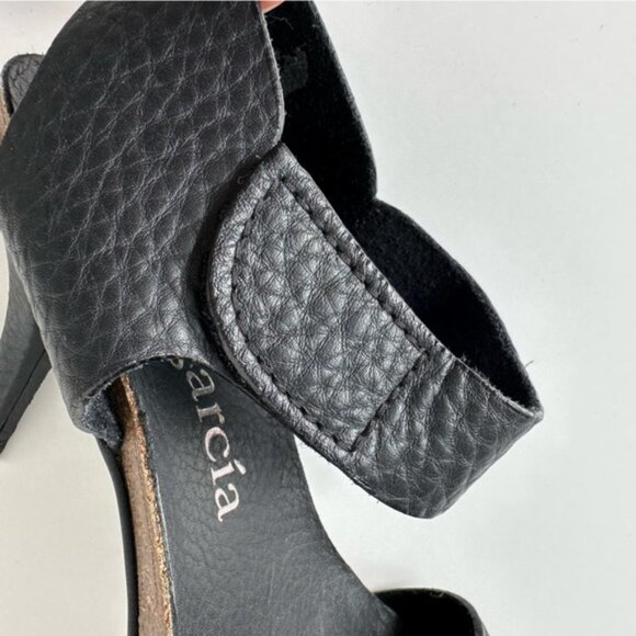 Pedro Garcia Black Pebbled Leather Sandals 4.25 Inch Heel - Size EU 39 (US 8) - Picture 7 of 17